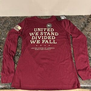 NWT Howitzer Women’s Long Sleeve T Shirt United We Stand USA Medium NEW
